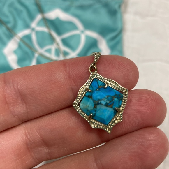 Kendra Scott Gold Necklace with Turquoise Pendant - Picture 3 of 6